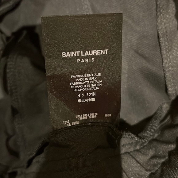 St Laurent Slit knees black unisex jogger pants Sz Large, fits small - Picture 4 of 14